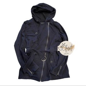 Cross Zip Moto Style Hooded Shacket Women’s / Juniors